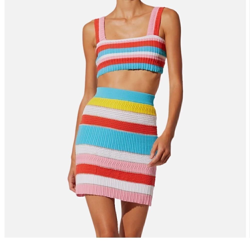 SOLID & STRIPED Rosie Striped Color-blocked Skirt NWT
